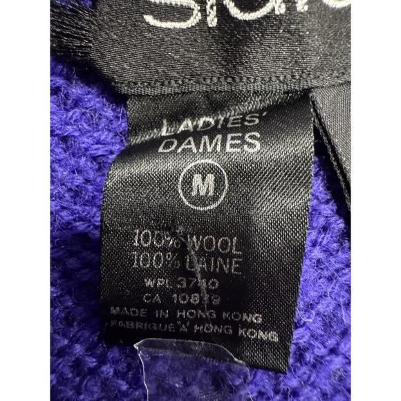Vintage SLALOM Purple Wool Ski Sweater Womens size Medium - Picture 6 of 7